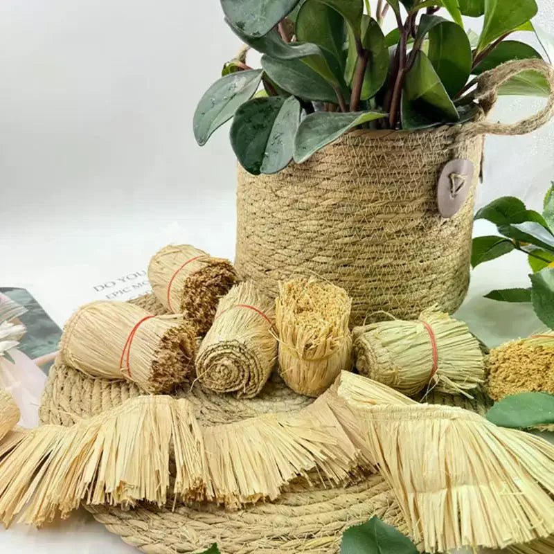 décoration murale bohème franges fibreuses naturelles 1m longueur boissons tresséesartisanat