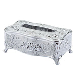boîte mouchoirs ornements floraux strass blanc or rouge