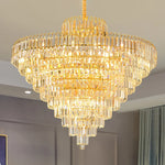 lustre moderne élégant doré cristal transparents suspension salon chambre lumières 4000K 3000K 6000K