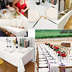 nappe blanche polyester réutilisable moderne table événement mariage festivitépaque totale tissu uni aspect lisse