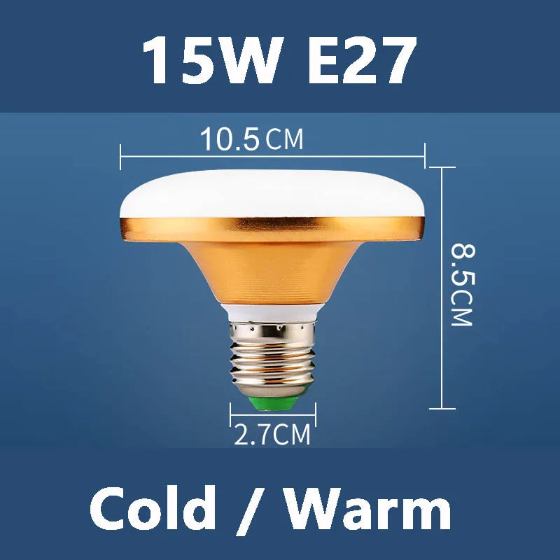 ampoule led ufo e27 ac 220v 15w 20w 30w 40w 50w 60w lumière froide