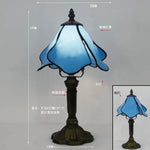 lampe table art nouveau tiffany multicolore base sculptée interrupteur bouton