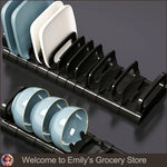 rack vaisselle noir moderne clips taille réglable pp cuisine étagère bols assiettes