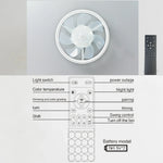 ventilateur lampe led noir blanc moderne télécommande lames transparentes chambre maison