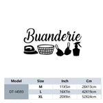 Stickers muraux vinyle décoration moderne serviettes fer lessive panier tapis chambre salon enfants