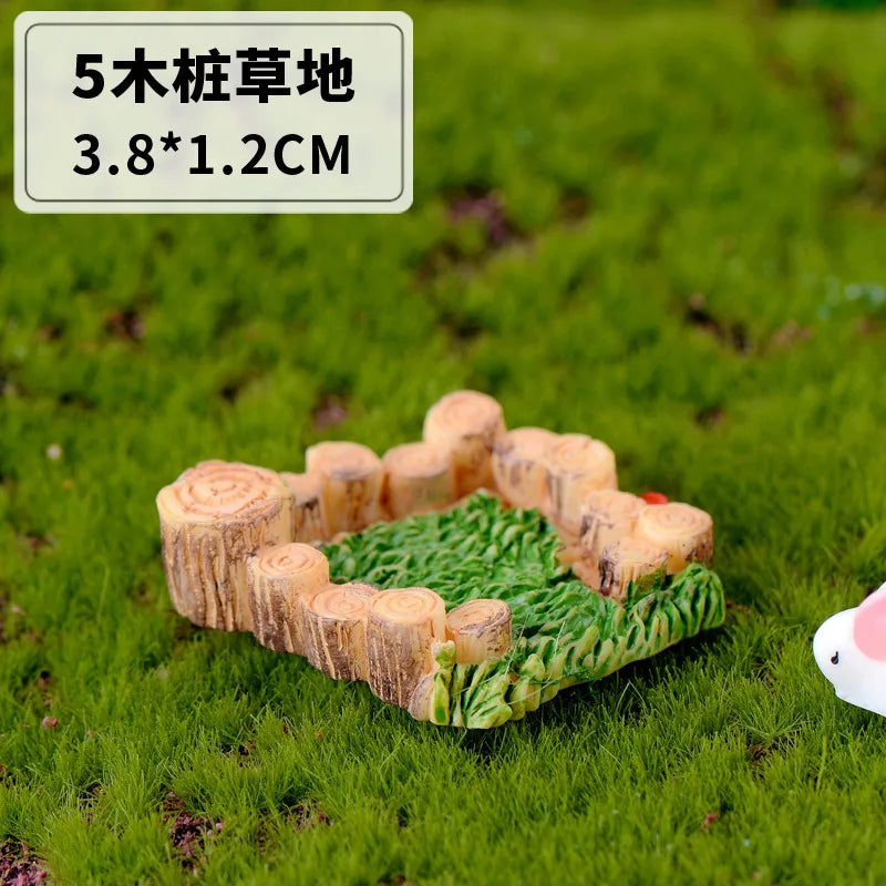 miniature puits gris vert rustique pierre bois collection résine décor maison miniature