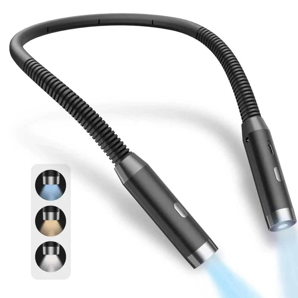 lampe lecture flexible rechargeable led collier portatif nuit noir moderne