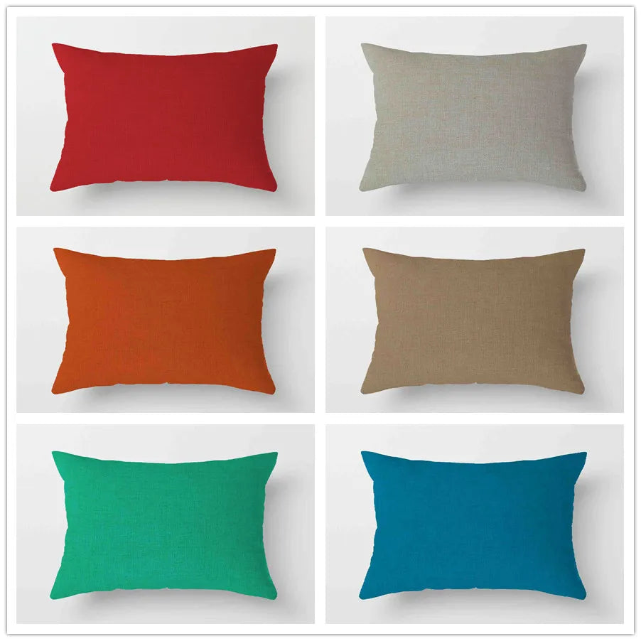 coussin décoratif rectangulaire rouge gris orange amovible lavable 30x50cm moderne fibre polyester