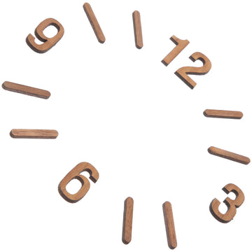 numéros horloge bois moderne aiguilles métal rose adhésif réparation kit bricolage