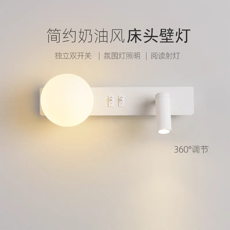applique murale moderne lampe chevet led noire blanche minimaliste éclairage intérieur salon