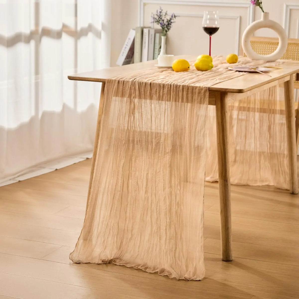 serviette table beige clair rayures fines moderne décoration table banquet