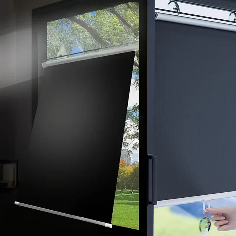 rideau solaire noir opacité moderne adhésif nano tissu protection intérieure 68x125cm