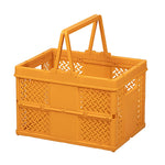 panier pliable orange rose vert moderne poignées détachables grille géométrique opaquet multifonctionnement