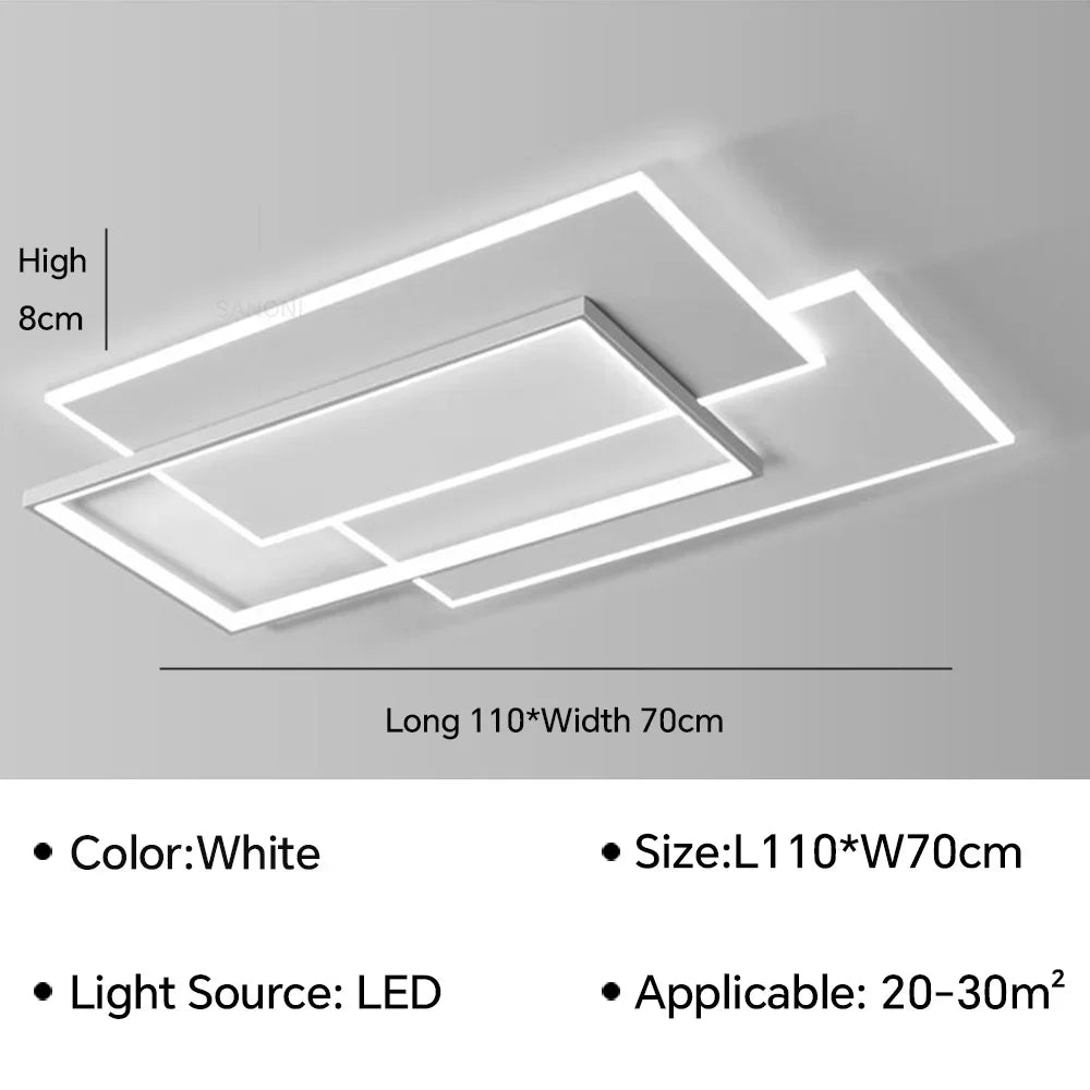 plafonniers led modernes blanc noir géométriques minimalistes éclairage intérieur plusieurs niveaux toucher marche arrêt