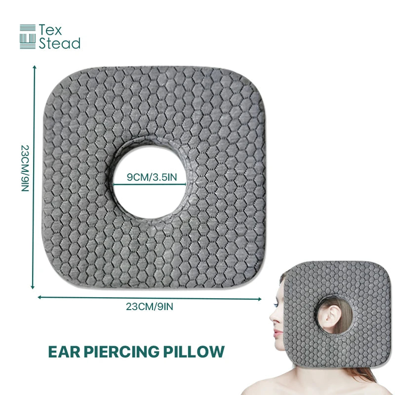 coussin oreille mousse mémoire forme hexagonale gris moderne literie 23cm 9cm