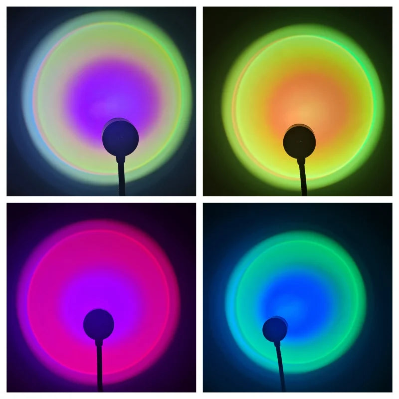 projecteur led couleur multiple modes ambiance bleu vert rouge chambre moderne usb