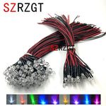 ampoules led pré câblées 5mm 3mm transparentes opalescentes rondes lisses fil rouge noir diodes
