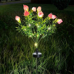 éclairage extérieur solaire plante verte lumineuse fleurs artificielles moderne blanc rose jaune