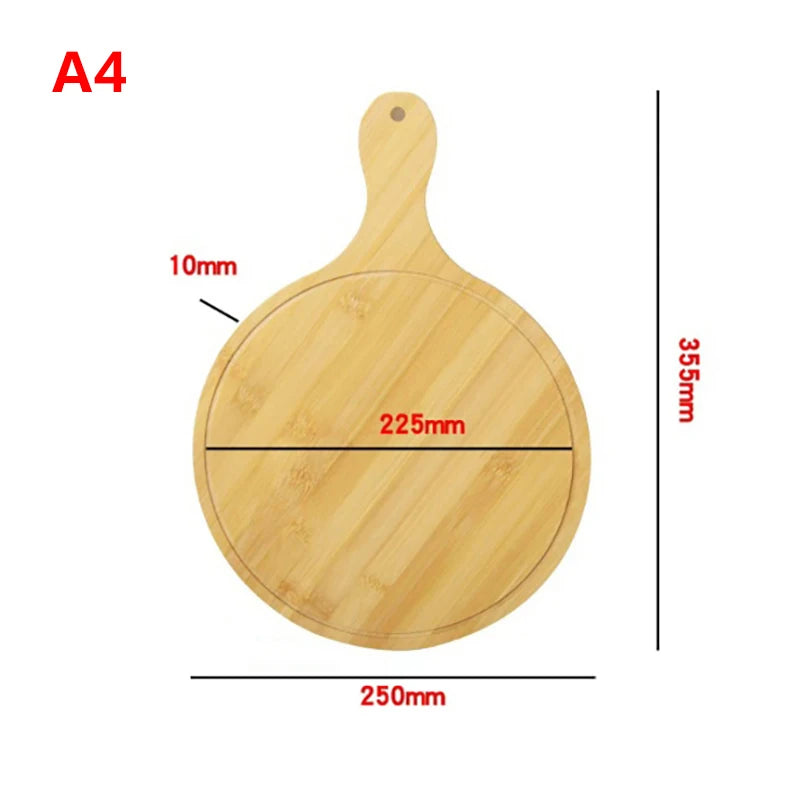 planche découper bois clair grain naturel fourchette couteau classique service pizza steak collation