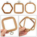 Cadre broderie bois marron texture naturelle classique boucle métallique hexagonal octogonal rectangle square