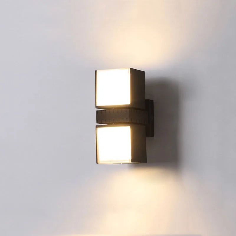 applique murale moderne led noir doré texture mat étanche extérieur