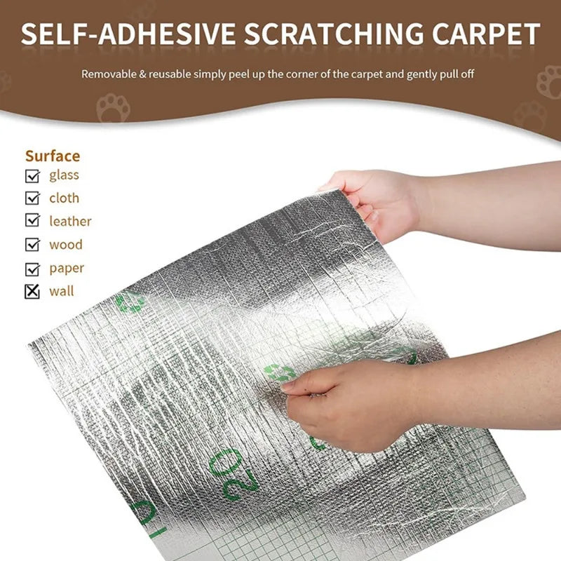 tapis grattage chat tissu adhésif protection meuble moderne gris texture
