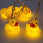 guirlande lumineuse canards jouets bain anniversaire enfant yeux rouges décorative festive