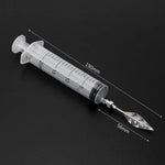 outils décorateurs desserts seringue feuilles plastique transparent graduations embouts métal argenté fleurs gelée