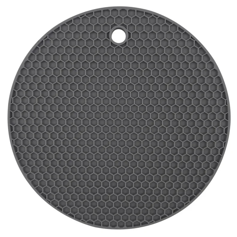 tapis table silicone moderne hexagones antidérapant résistant chaleur plat antidérapant multicolore vert violet bleu