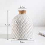 vase moderne blanc rayures minimalistes deco intérieur plante artificielle porcelainemodele unique