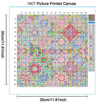 toile broder motifs floraux multicolores 30cm 40cm 50cm kit broderie instructions aiguilles fils