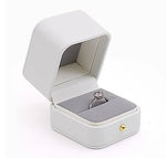 boîtes bijoux cuir blanc classique boutons dorés coffret cadeau emballage bijoux opacité matériauintérieur autres