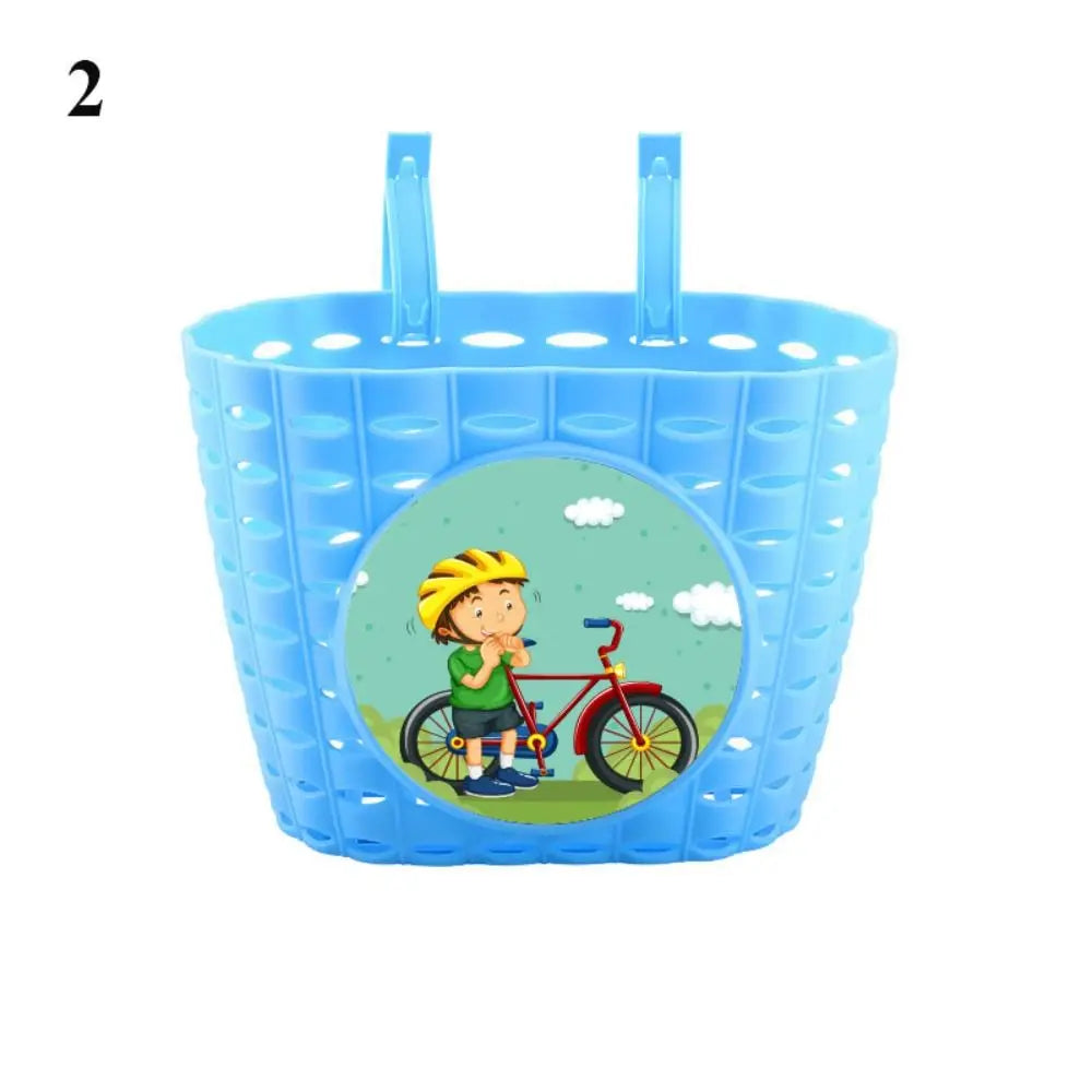 panier vélo enfant noir rose motifs cartoon clips moderne