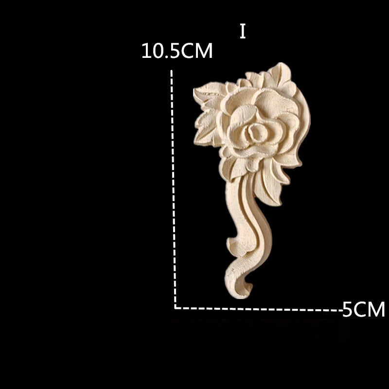 appliques décoratives bois blanc artisanal fleurs sculptées baroque vintage miroir cadre mural