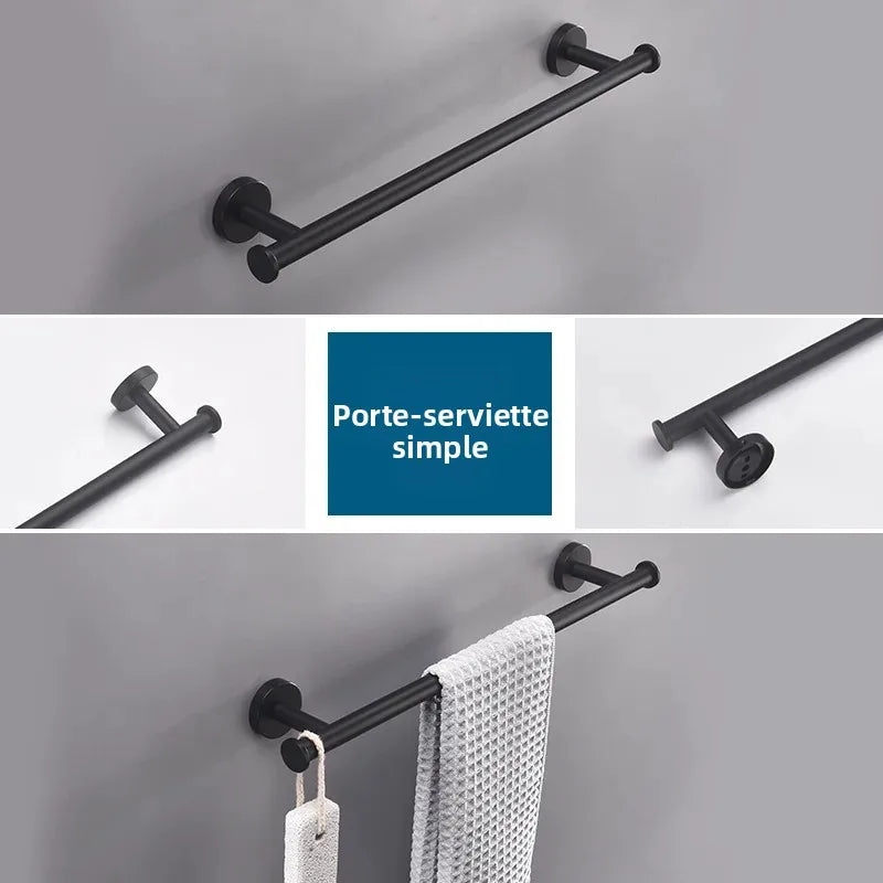 porte serviettes mural acier brossé or noir chrome moderne salle bains
