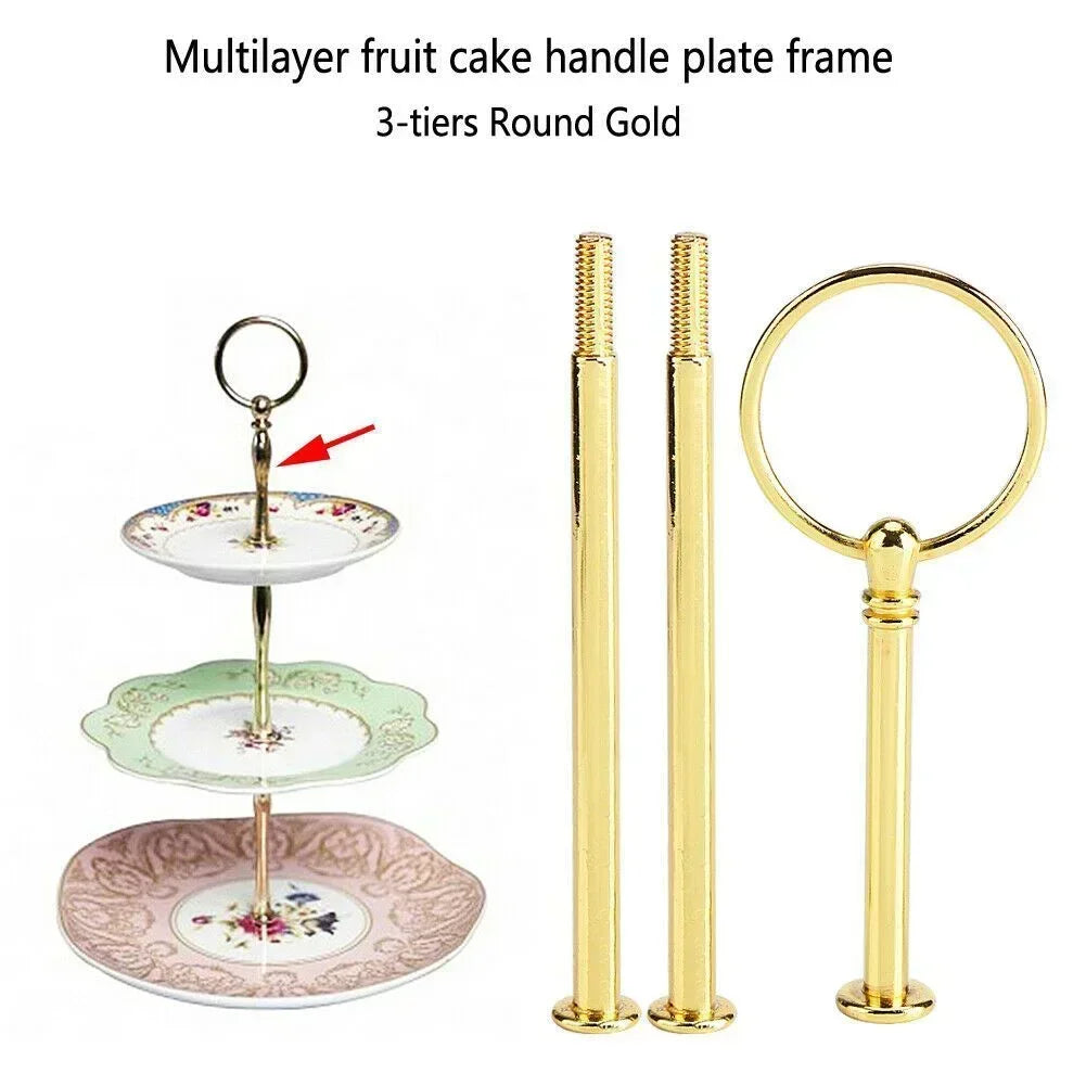 stand gâteau multiétages or argent lisse floral vintage élégant opalescent vissage accessoires festifs