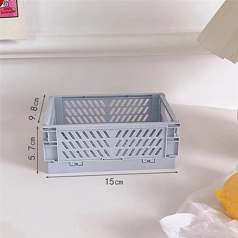 panier pliable moderne beige rose bleu grille ventilation clips latéraux
