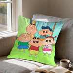 housse coussin carrée décorative dessin animé shin chan blanc lit salon maison