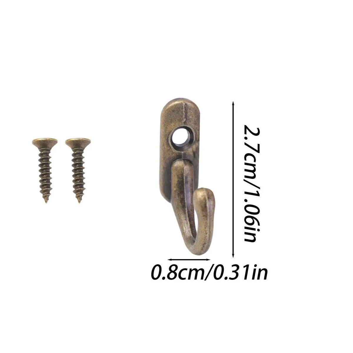 crochets muraux modernes minimaux bronze doré noir vis fixations salle bain cuisine support bijoux