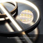 suspension lumineuse moderne minimaliste noir doré circulaire lisse led sources 10 15mètres carrés