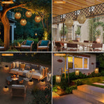 lanterne solaire suspendue tressée bambou bohème rustique led jardin extérieur
