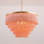 suspension lumineuse franges moderne or blanc gris élégant chambre fille lumière bohème