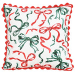 housse coussin patchwork noël blanc guirlande cloches branches baies étoiles décor maison festive 45x45cm