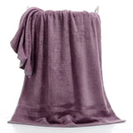 serviettes faciales absorbantes fibres bambou bleu violet beige rayures horizontales moderne
