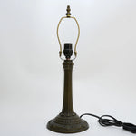 lampe table classique base métal ornements floraux couleur bronze câble interrupteur H48cm Dia16.6cm