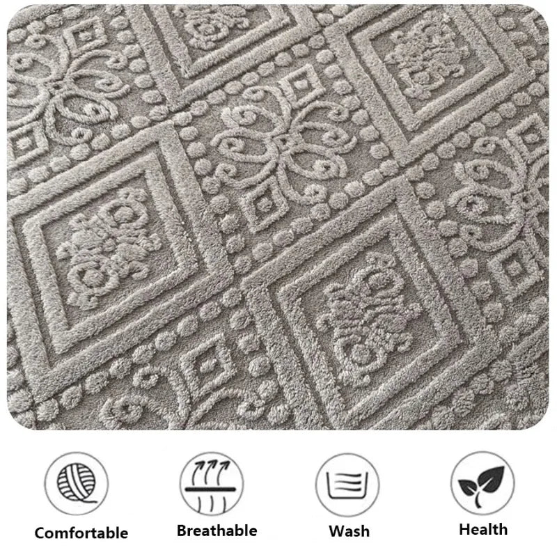 housse matelas jacquard motif géométrique gris clair élégante polyester élastique antidérapante adultes lit