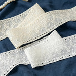 ruban dentelle blanche fleurs coton polyester accessoire couture diy robe jupe décoration artisanale classique