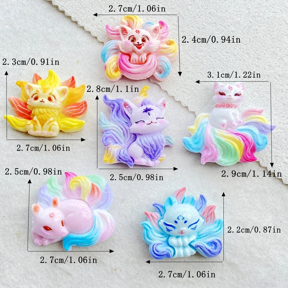 figurines chats multicolores cartoon resine brillante deco scrapbooking accessoires artisanat bricolage original enfants adolescents