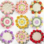 coussin crochet fleurs motifs colorés artisanal traditionnel opaques variété