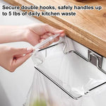 support sac poubelle acier inoxydable moderne transparent argente couroît fixe porte armoire chambre cuisine